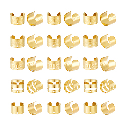 Золотой 30шт 5 стиль 304 ушные манжеты из нержавеющей стали, с отверстием, золотые, 9.5~11.5x6~10x9.5~10.5 мм, отверстие : 0.9 мм, 6 шт / стиль