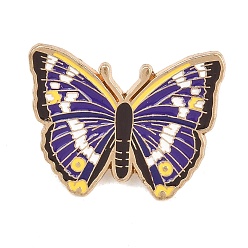 Индиго Застежки для значков в виде бабочек из сплава с эмалью, золотые, индиговые, 23x29 мм