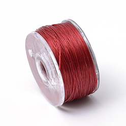 FireBrick Special Coated Polyester Beading Threads for Seed Beads, FireBrick, 0.1mm, about 50yards/roll