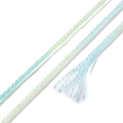 Turquoise 10 Skeins 6-Ply Polyester Embroidery Floss, Cross Stitch Threads, Segment Dyed, Turquoise, 0.5mm, about 8.75 Yards(8m)/skein