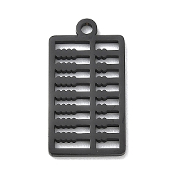 Black 304 Stainless Steel Pendants, Abacus Charms, Polishing, Ion Plating(IP), Black, 24x13x1.5mm, Hole: 1.9mm