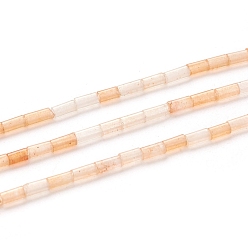 Красный Авантюрин Натуральный красный авантюрин бисер нитей, колонка, 4~5x2.2 мм, отверстие : 0.8 мм, около 85~99 шт / нитка, 15.75 дюйм (40 см)