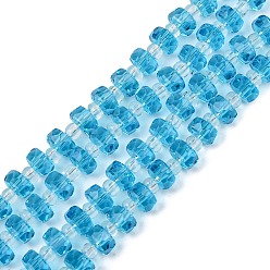 Темно-Голубой Прозрачные стеклянные бусины, рондель, граненые, глубокое синее небо, 5.5x4 мм, отверстие : 1.2 мм, около 99~103 шт / нитка, 56~63 см