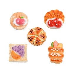 (52) Непрозрачная лаванда Непрозрачные кабошоны из смолы, фруктовый хлеб, разноцветные, 19.5~23x16.5~22.5x7.5~9.5 мм