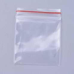 Clair Sacs en plastique à fermeture éclair, sacs d'emballage refermables, joint haut, sac auto-scellant, rectangle, clair, 40x30mm, épaisseur unilatérale : 2.3 mil(0.06mm)