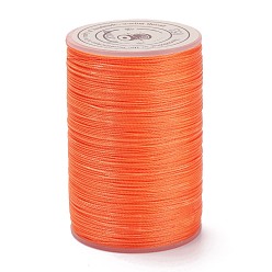 Коралловый Круглая вощеная нить из полиэстера, микро шнур макраме, витой шнур, для шитья кожи, коралл, 0.3~0.4 мм, около 174.98 ярдов (160 м) / рулон