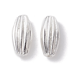 Argent Perles en alliage, riz, plaqué longue durée, argenterie, 10x4.5mm, Trou: 0.6mm