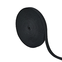 Черный Полиэстер эластичный шнур, плоский, чёрные, 15.5 мм, около 17.50 ярдов (16 м) / рулон