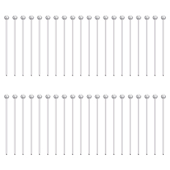 Серебро 925 штифты из серебра 925, для изготовления ювелирных изделий, серебряные, 24 датчик, 21x0.5 мм, Руководитель: 1.5 mm, 40 шт