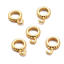 Настоящее золото 18K Поручни из латунной трубки, петля под залог, долговечный, передача, реальный 18 k позолоченный, 11x8x2 мм, отверстие : 1.8 мм, внутренний диаметр: 5 мм