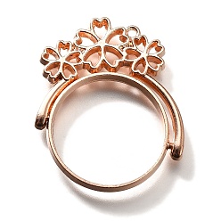 Розовое Золото Подвесные подвески из сплава, для diy уф смолы, эпоксидная смола, без кадмия, без никеля и без свинца, плоские круглые с цветком, розовое золото , 36.5x32x3.5 мм, отверстие : 1.5 мм