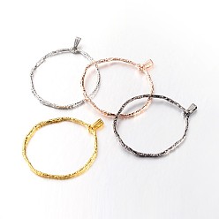 (52) Непрозрачная лаванда Кольцо из латуни большие кулоны, разноцветные, 45x42x2 мм, отверстие : 5x2 мм