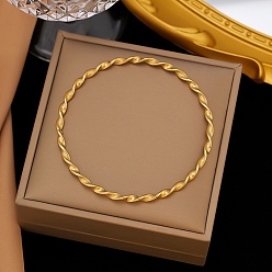 Золотой 304 браслеты из нержавеющей стали для женщин, золотые, 1/8 дюйм (0.35 см), внутренний диаметр: 2-5/8 дюйм (6.7 см)