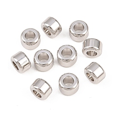 Платина Колонка латунные бусины, стойки покрытие, долговечный, без кадмия и без свинца, платина, 6x4 мм, отверстие : 3 мм