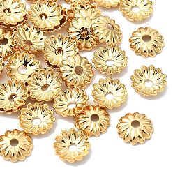 Plaqué 18K Or Véritable Bouchons en laiton shegrace, sans cadmium et sans nickel et sans plomb, fleur, réel 18 k plaqué or, 5x5x1mm, Trou: 1mm