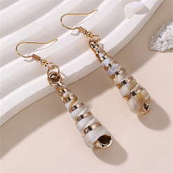 Shell Shape Богемные серьги-подвески в виде ракушек, золотые, формы раковины, 87x18 мм