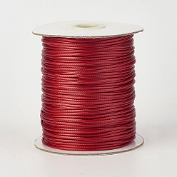 Темно-Красный Экологически чистый корейский вощеный шнур из полиэстера, темно-красный, 2 мм, о 90yards / рулон (80 м / рулон)