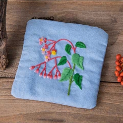 Цветок Наборы для вышивания кошелька для монет для начинающих, наборы для вышивки мешочка для монет своими руками, Набор для рукоделия «Кошелек для мелочи» ручной работы с инструкцией и застежкой-молнией, цветок, 120 мм