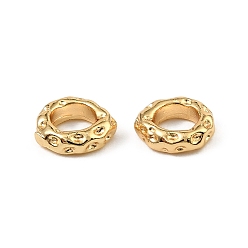 Real 18K Gold Plated Brass Beads, Hammered Textured, Real 18K Gold Plated, 6.5x5.5x1.5mm, Hole: 3.5mm