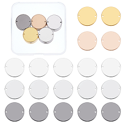 (52) Непрозрачная лаванда Гладкие латунные звенья, с 2 отверстием, плоско-круглые, разноцветные, 20x1 мм, отверстие : 1 мм, 5 цветов, 10 шт / цвет, 50 шт / коробка