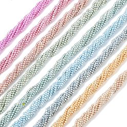 Color mezclado Hebras de cuentas de vidrio bicono galvanizadas, de piedras preciosas de imitación, color de ab chapado, facetados, teñido, color mezclado, 3x2.5 mm, agujero: 0.8 mm, sobre 139 unidades / cadena, 14.76'' (37.5 cm)