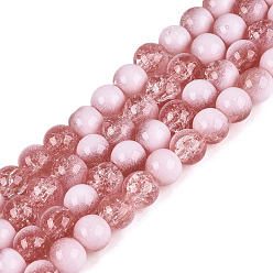 Hellviolettrot Crackle GlasperlenStränge, Rondell, hellviolettrot, 8 mm, Bohrung: 1 mm, ca. 108~111 Stk. / Strang, 309.45'' (786 cm)