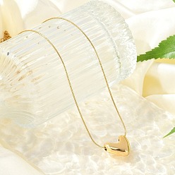 Сердце 304 ожерелья из нержавеющей стали с подвеской в виде змеи для женщин, реальный 18 k позолоченный, сердце, 16.10 дюйм (40.9 см)