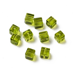 Mixed Color Glass Imitation Austrian Crystal Beads, Faceted, Suqare, Mixed Color, 4x4x4mm, Hole: 0.9mm