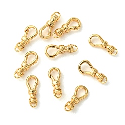 Real 18K Gold Plated SHEGRACE Brass Spring Ring Clasps, Cadmium Free & Lead Free & Nickel Free, Real 18K Gold Plated, 12x5x3mm, Hole: 4x3mm and 1mm