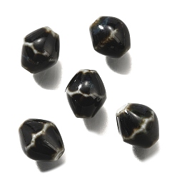 Черный Фарфоровые бусины ручной работы, ромб, чёрные, 11.5x10 мм, отверстие : 2 мм