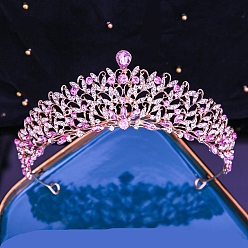 Роза Ободки для волос с короной из сплава и стразами, элегантный головной убор на день рождения или в подарок взрослому человеку, роза, 150 мм