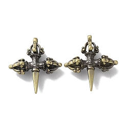 Античная Бронза Тибетский стиль латунные подвески, без кадмия и без свинца, крестик, античная бронза, 28x24.5x8 мм, отверстие : 1.4 мм