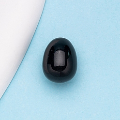 Обсидиан Натуральный обсидиановый массажный инструмент, яйцо, 20x30x15 мм