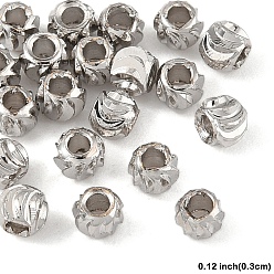 Платина 20 шт. Латунные распорные втулки, долговечный, гофрированный круглый, платина, 3x2 мм, отверстие : 1.2 мм