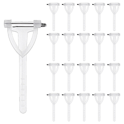 Прозрачный 300шт. фурнитура для брошей из нержавеющей стали и пластика, треугольные, прозрачные, 68x27~33x2~10.5 мм