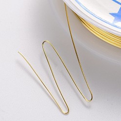 Golden Round Copper Jewelry Wire, Nickel Free, Golden, 26 Gauge, 0.4mm, about 49.21 Feet(15m)/roll