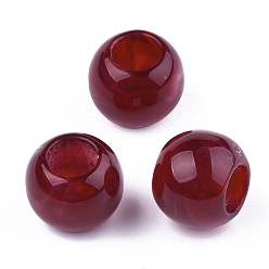 Dark Red Acrylic Beads, Imitation Gemstone Style, Rondelle, Dark Red, 11.5x9.5mm, Hole: 5.5mm, about 760pcs/500g