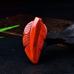 Красный Камень Скульптура из перьев натуральной красной яшмы, украшение для выставки, для украшения рабочего стола домашнего офиса, 52x25x8 мм