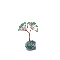 Авантюрин Украшение дисплея скульптуры из натурального авантюрина, для домашнего офисного стола, дерево, 80~90 мм