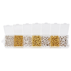 Mixed Color 1Box Iron Round Spacer Beads, Mixed Color, 2~5mm, Hole: 1~1.5mm
