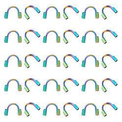 Rainbow Color 40шт 316 хирургическая нержавеющая сталь защитная проволока, Радуга цветов, 6.3~7x5x1.5 мм, отверстие : 0.7 мм