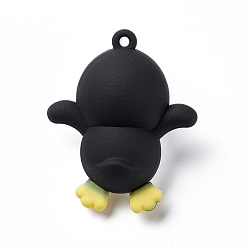Penguin PVC Plastic Cartoon Big Pendants, for DIY Keychain Making, Penguin Pattern, 50x51.5x24mm, Hole: 2.5mm