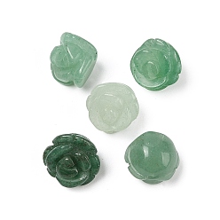Зеленый Авантюрин Естественный зеленый бисер авантюрин, роза, 11.5~12.5x12~12.5x8~9 мм, отверстие : 1 мм
