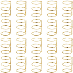 Золотой 3-кольца для железных книг-переплетов с отрывными листами на петлях, золотые, 40x30.5 мм, 20 шт / комплект