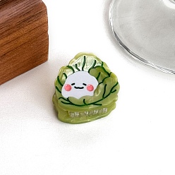 Желто-Зеленый Заколки для волос из ацетата целлюлозы и железных когтей на растительную тематику, аксессуары для волос для женщин и девочек, желто-зеленый, 25 мм