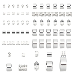 Серебро 60шт 10 стиль латунные бусины, долговечный, разнообразные, серебряные, 2~8x1.5~4 мм, отверстие : 1.2~3 мм, 6 шт / стиль