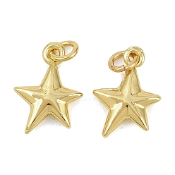 Настоящее золото 18K Латунные подвески, звезды прелести, с целью перехода в кольце, реальный 18 k позолоченный, 12x9x2.5 мм, отверстие : 2.5 мм