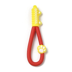FireBrick Cat Paw Print PVC Plastic Phone Wristlet Strap Rope, Mobile Accessories Decoration, FireBrick, 10.8~10.9x3.3~3.4x1.3cm