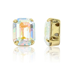 00030 200 Crystal AB Пришивные чашки preciosa® maxima crystal, многожильных ссылки, чешский хрусталь, с настройками латуни, 719 37 408 восьмиугольник, золотые, 00030 200 кристалл аб, 10x8 мм