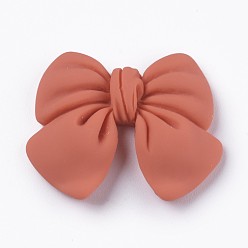 Темный Лосось Кабошоны из смолы, бантом, для изготовления аксессуаров своими руками, темный лосось, 24x29x6 мм